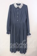m petit by misako / AM*レースエリプリーツワンピース M アオ O-25-12-09-014-LO-OP-OW-OS