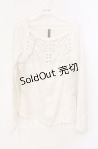 Ozz Croce / 肋骨風デザインカットソー  オフホワイト O-25-12-09-002-OO-TO-OW-OS
