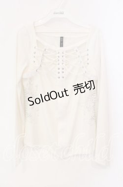 画像1: Ozz Croce / 肋骨風デザインカットソー  オフホワイト O-25-12-09-002-OO-TO-OW-OS