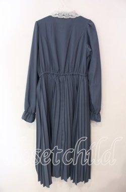 画像3: m petit by misako / AM*レースエリプリーツワンピース M アオ O-25-12-09-014-LO-OP-OW-OS