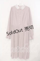 m petit by misako / AM*レースエリプリーツワンピース M ピンク O-25-12-09-015-LO-OP-OW-OS