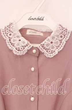 画像2: m petit by misako / AM*レースエリプリーツワンピース M ピンク O-25-12-09-015-LO-OP-OW-OS