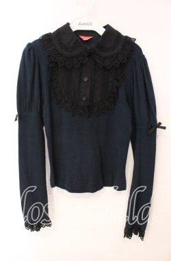 画像1: BABY,THE STARS SHINE BRIGHT / 丸衿ヨークカットソー  クロ（本体は真っ黒ではない） O-25-12-09-016-BA-TO-OW-OS