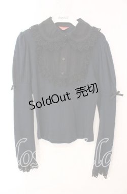 画像1: BABY,THE STARS SHINE BRIGHT / 丸衿ヨークカットソー  クロ（本体は真っ黒ではない） O-25-12-09-016-BA-TO-OW-OS