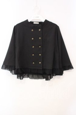 画像1: axes femme / Ｗ釦フィッシュテールケープ F クロ O-25-12-09-018-AX-TO-OW-OS