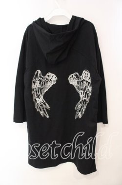 画像2: NieR Clothing / バックウイングptパーカー F ブラック O-25-12-09-020-PU-TO-OW-OS