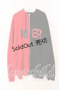 NieR Clothing / 裏起毛TWO-TONEZIPパーカー F ブラック×レッド O-25-12-09-021-PU-TO-OW-ZT519