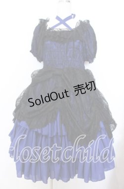 画像1: Vallee lys / Mellow Melody Dress  ネイビー×ブラック O-25-12-10-001-GO-OP-IG-OS