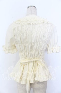 画像3: metamorphose / シャーリング半袖ブラウス 1 アイボリー O-25-12-10-037-ME-BL-OW-OS