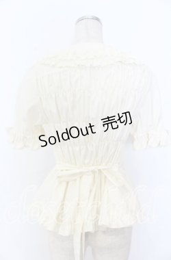 画像3: metamorphose / シャーリング半袖ブラウス 1 アイボリー O-25-12-10-037-ME-BL-OW-OS