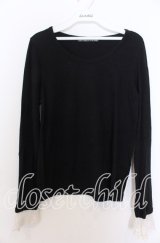 Jane Marple Dans Le Salon / 袖口レースプルオーバー M クロ O-25-12-10-039-JM-TO-OW-OS