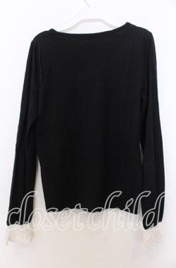 画像2: Jane Marple Dans Le Salon / 袖口レースプルオーバー M クロ O-25-12-10-039-JM-TO-OW-OS