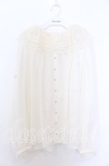 yukiemon / ボリュームレースカラーブラウス M キナリ O-25-12-10-040-LO-BL-OW-OS