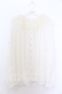 yukiemon / ボリュームレースカラーブラウス M キナリ O-25-12-10-040-LO-BL-OW-OS