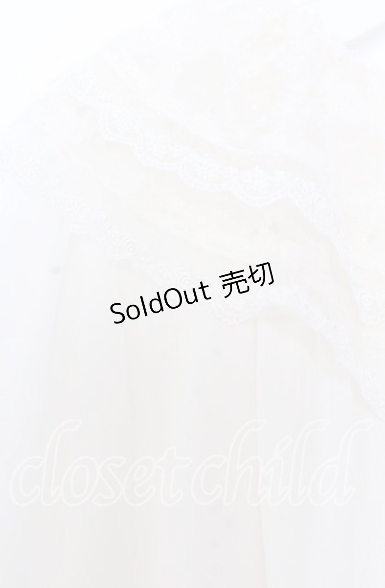 画像2: yukiemon / ボリュームレースカラーブラウス M キナリ O-25-12-10-040-LO-BL-OW-OS (2)