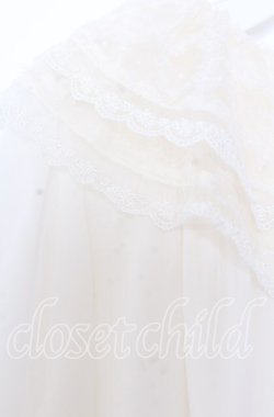 画像2: yukiemon / ボリュームレースカラーブラウス M キナリ O-25-12-10-040-LO-BL-OW-OS