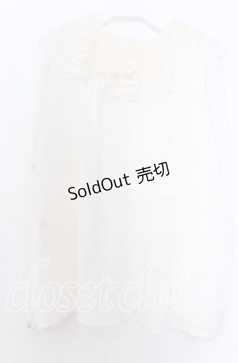 画像3: yukiemon / ボリュームレースカラーブラウス M キナリ O-25-12-10-040-LO-BL-OW-OS (3)