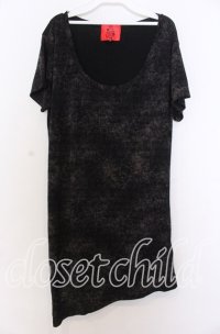 ALTER VENOMV / ワイドUネックロングTシャツ M ブラック O-25-12-10-043-PU-TS-YM-OS