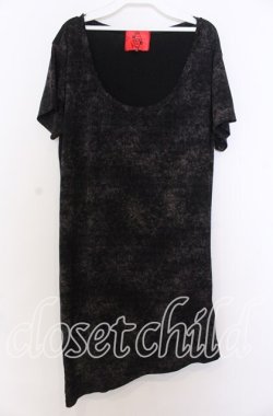 画像1: ALTER VENOMV / ワイドUネックロングTシャツ M ブラック O-25-12-10-043-PU-TS-YM-OS