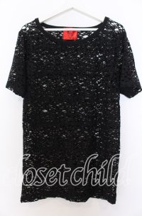 ALTER VENOMV / オパールダメージメッシュBIG Tシャツ  ブラック O-25-12-10-044-PU-TS-YM-OS