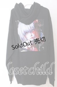 NieR Clothing / 擬人化プリントプル゜パーカー XL ブラック O-25-12-10-047-PU-TO-YM-OS