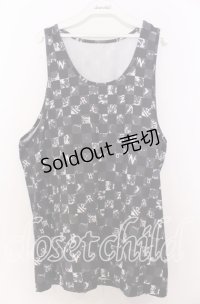 NieR Clothing / 市松総柄ワイドタンクトップ  ブラック O-25-12-10-048-PU-TO-YM-ZT519