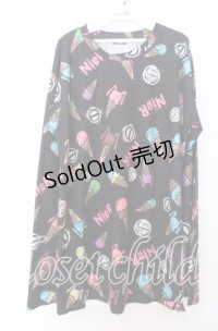 NieR Clothing / アイスクリームプリントカットソー F ブラック O-25-12-10-050-PU-TO-YM-OS