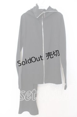 画像1: NieR CLOTHING / アシンメトリーZIPパーカー F ブラック O-25-12-10-052-PU-TO-OW-ZT519