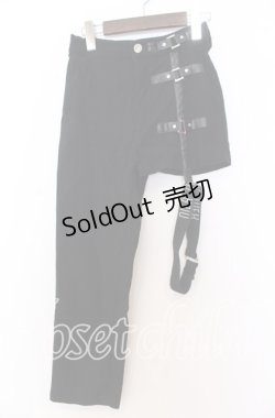 画像1: NieR CLOTHING / アシメショートパンツ F ブラック O-25-12-10-054-PU-PA-OW-ZT519