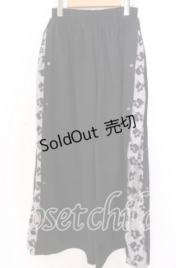 画像1: NieR CLOTHING / サイドスナップワイドパンツ F ブラック O-25-12-10-055-PU-PA-OW-ZT519