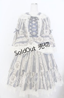 画像1: metamorphose / アンティークブーケ姫袖ワンピース  クラシックブルー O-25-12-10-005-ME-OP-IG-OS