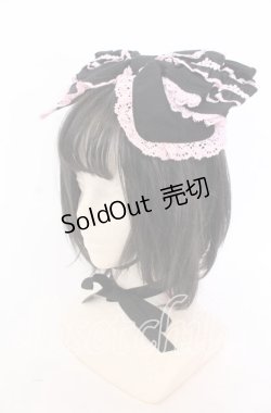 画像1: BABY,THE STARS SHINE BRIGHT / シャン・ドゥ・フルールリボンヘッドドレス  クロ×ピンク O-25-12-10-065-BA-AC-OW-ZT006