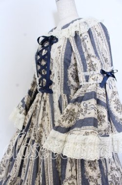 画像2: metamorphose / アンティークブーケ姫袖ワンピース  クラシックブルー O-25-12-10-005-ME-OP-IG-OS