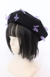uf / モルフォ蝶ベレー 58〜59ｃｍ（公式記載） クロ×パープル O-25-12-10-066-EL-AC-OW-OS