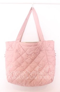 画像1: m petit by misako / リボンキルトトートバッグ  ピンク O-25-12-10-069-LO-BG-OW-OS