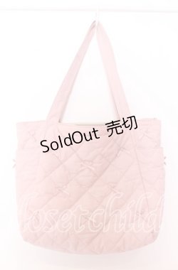 画像1: m petit by misako / リボンキルトトートバッグ  ピンク O-25-12-10-069-LO-BG-OW-OS
