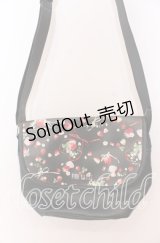 PINK HOUSE / メリーストロベリー柄ショルダーバッグ  クロ O-25-12-10-075-LO-BG-OW-OS