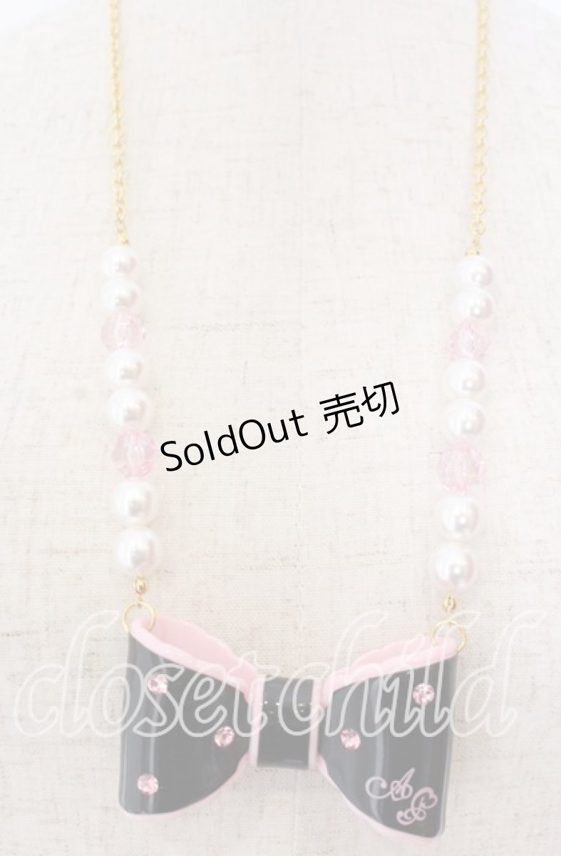 画像1: Angelic Pretty / ドリームリボンネックレス  クロ O-25-12-10-079-AP-AC-OW-ZT169F001 (1)