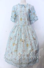 画像1: PINK HOUSE / メリーゴーラウンドプリントミディワンピース  サックス O-25-12-10-006-LO-OP-IG-OS (1)
