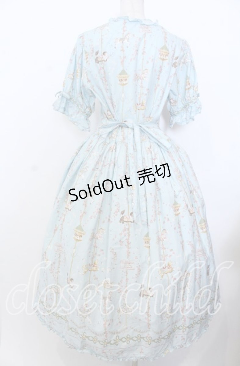 画像4: PINK HOUSE / メリーゴーラウンドプリントミディワンピース  サックス O-25-12-10-006-LO-OP-IG-OS (4)