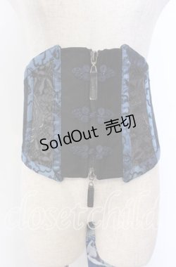 画像1: Qutie Frash / チャイナボタンリボンコルセット  ブルー O-25-12-10-011-QU-TO-IG-OS