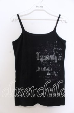 画像1: PEACE NOW / バタフライ＆英字ptキャミソール M ブラック O-25-12-10-012-PU-TO-OW-OS