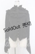 BPN / カットオフフリルガーゼブラウス M ブラック O-25-12-10-013-GO-BL-OW-OS