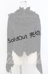BPN / カットオフフリルガーゼブラウス M ブラック O-25-12-10-013-GO-BL-OW-OS