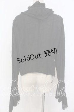 画像3: BPN / カットオフフリルガーゼブラウス M ブラック O-25-12-10-013-GO-BL-OW-OS