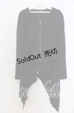 画像1: BPN / 変形ZIPカーデイガン M ブラック O-25-12-10-014-GO-TO-OW-OS