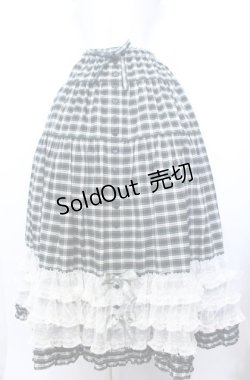 画像1: PINK HOUSE / オリジナルタータンピコフリルロングスカート  グリーン O-25-12-10-002-LO-SK-OW-OS