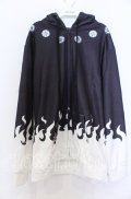 NieR Clothing / 防寒裏起毛ZIP OUTER【BLAZE】　パーカー F ブラック×ホワイト O-25-12-10-018-PU-TO-OW-OS