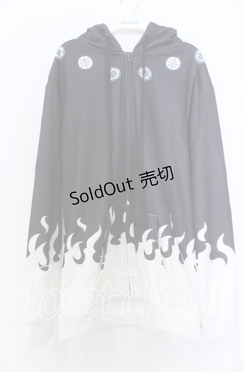 画像1: NieR CLOTHING / 防寒裏起毛ZIP OUTER【BLAZE】　パーカー F ブラック×ホワイト O-25-12-10-018-PU-TO-OW-ZT519 (1)