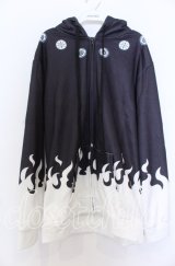 NieR Clothing / 防寒裏起毛ZIP OUTER【BLAZE】　パーカー F ブラック×ホワイト O-25-12-10-018-PU-TO-OW-OS